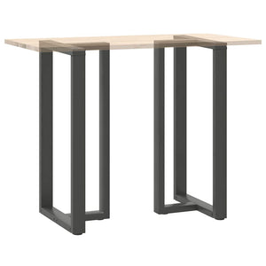 vidaXL Pieds de table de bar en T 2 pcs Anthracite 60x35x(110-111) cm Acier