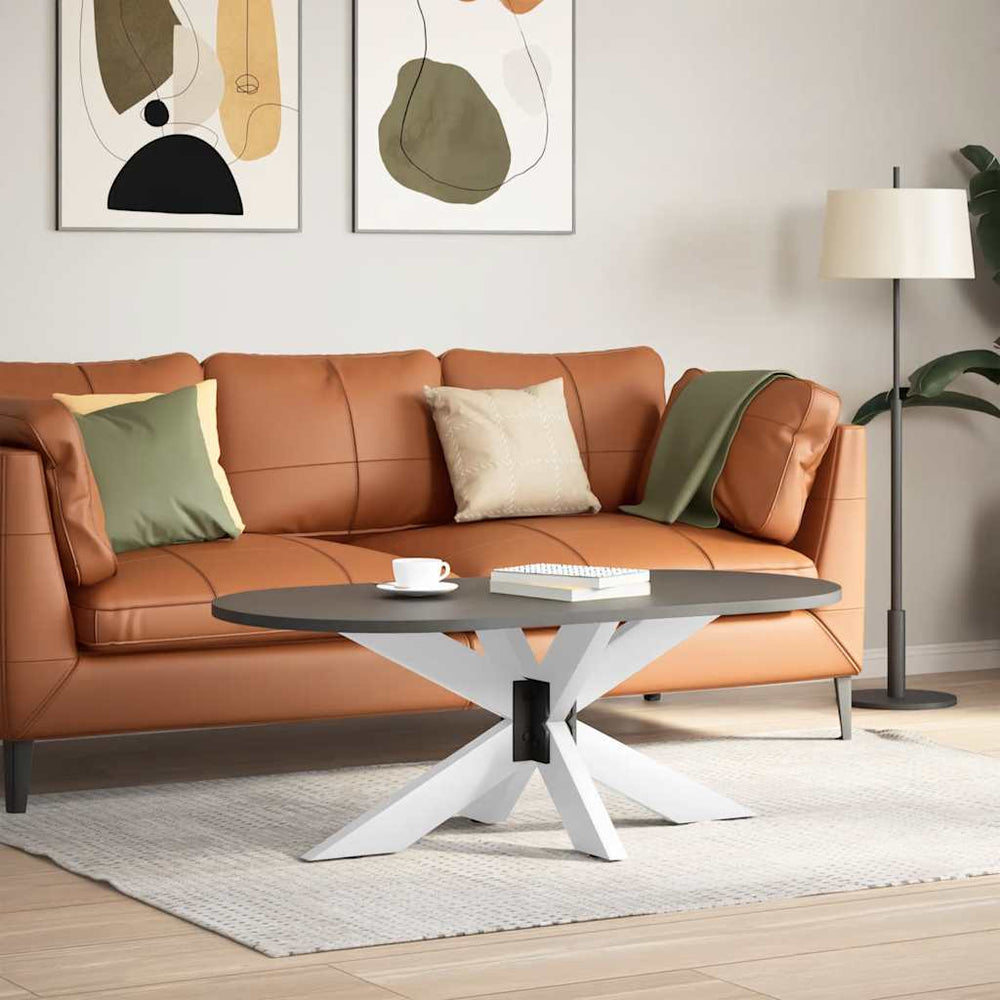 vidaXL Pied de table basse araignée blanc 98x58x(42-43) cm Acier