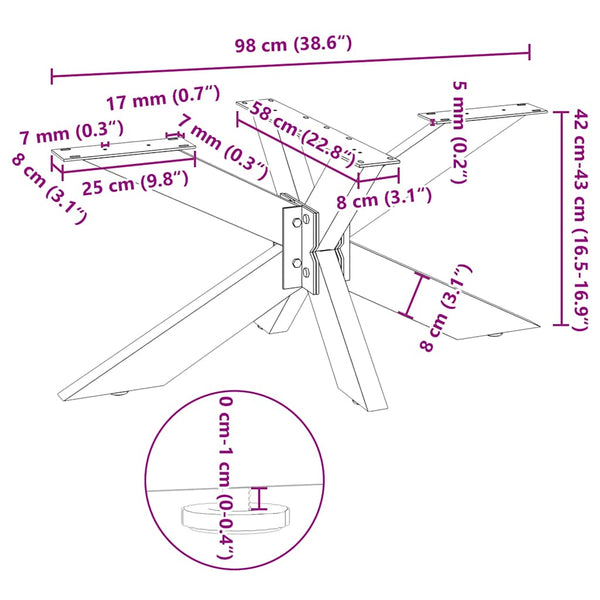 Spinnen Couchtischbein Weiß Stahl