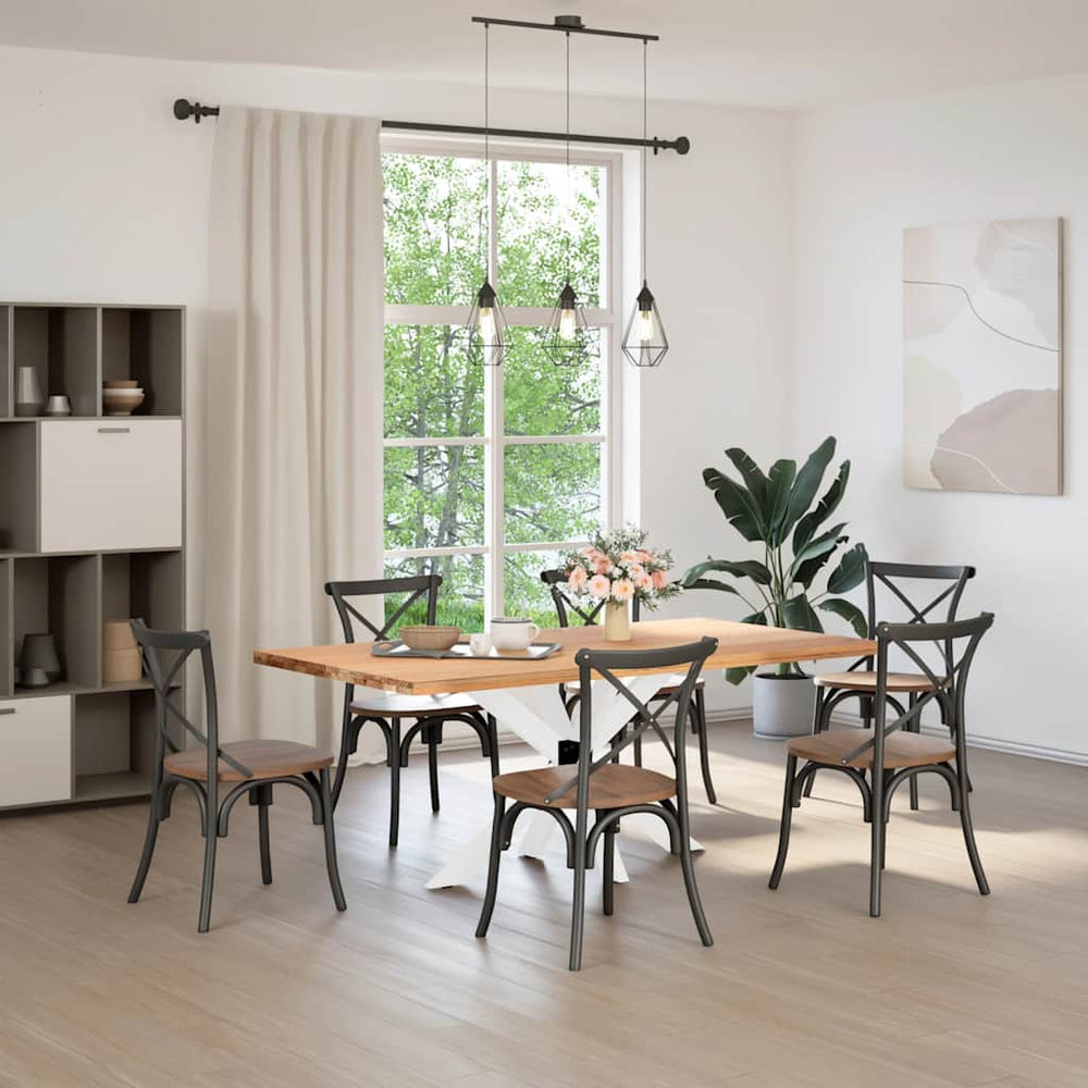 vidaXL Pied de table à manger en forme d'araignée Blanc 120x68x(72-73) cm Acier