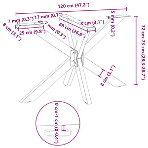 Esstischbein Spinnenform Weiß Stahl