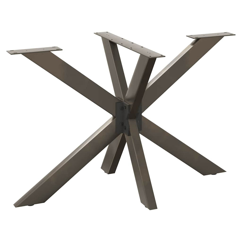vidaXL Pied de table de salle à manger en forme d'araignée Acier naturel 120x68x(72-73) cm Acier