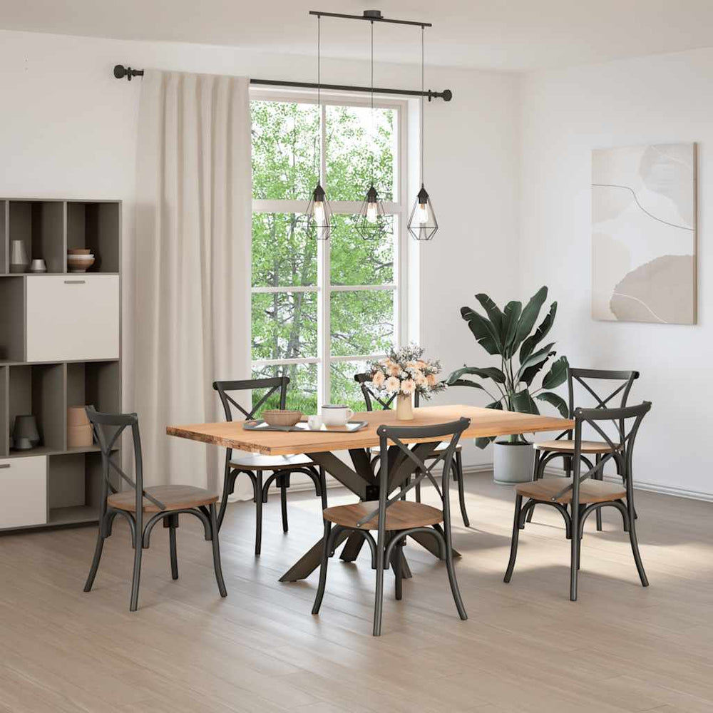 vidaXL Pied de table de salle à manger en forme d'araignée Acier naturel 120x68x(72-73) cm Acier