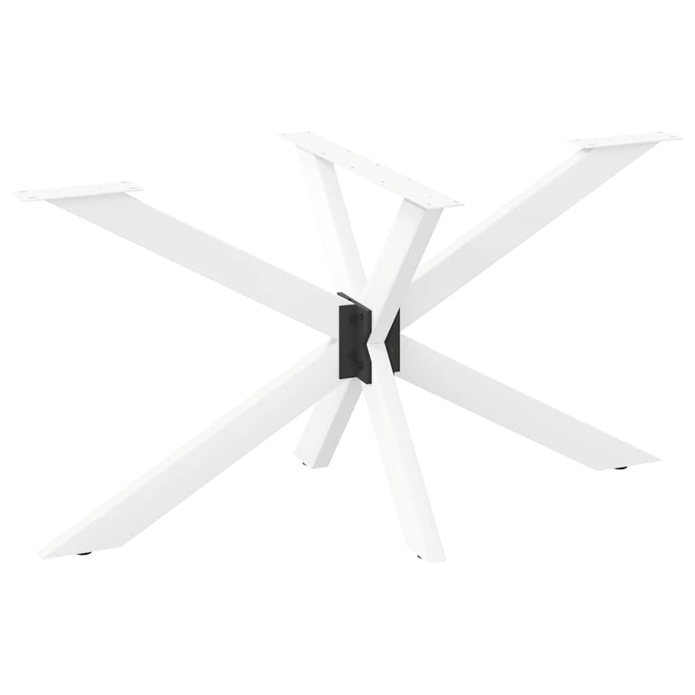 vidaXL Pied de table de salle à manger en forme d'araignée Blanc 150x78x(72-73) cm Acier