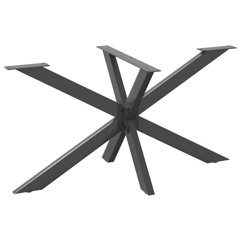 vidaXL Pied de table de salle à manger en forme d'araignée anthracite 150x78x(72-73) cm acier