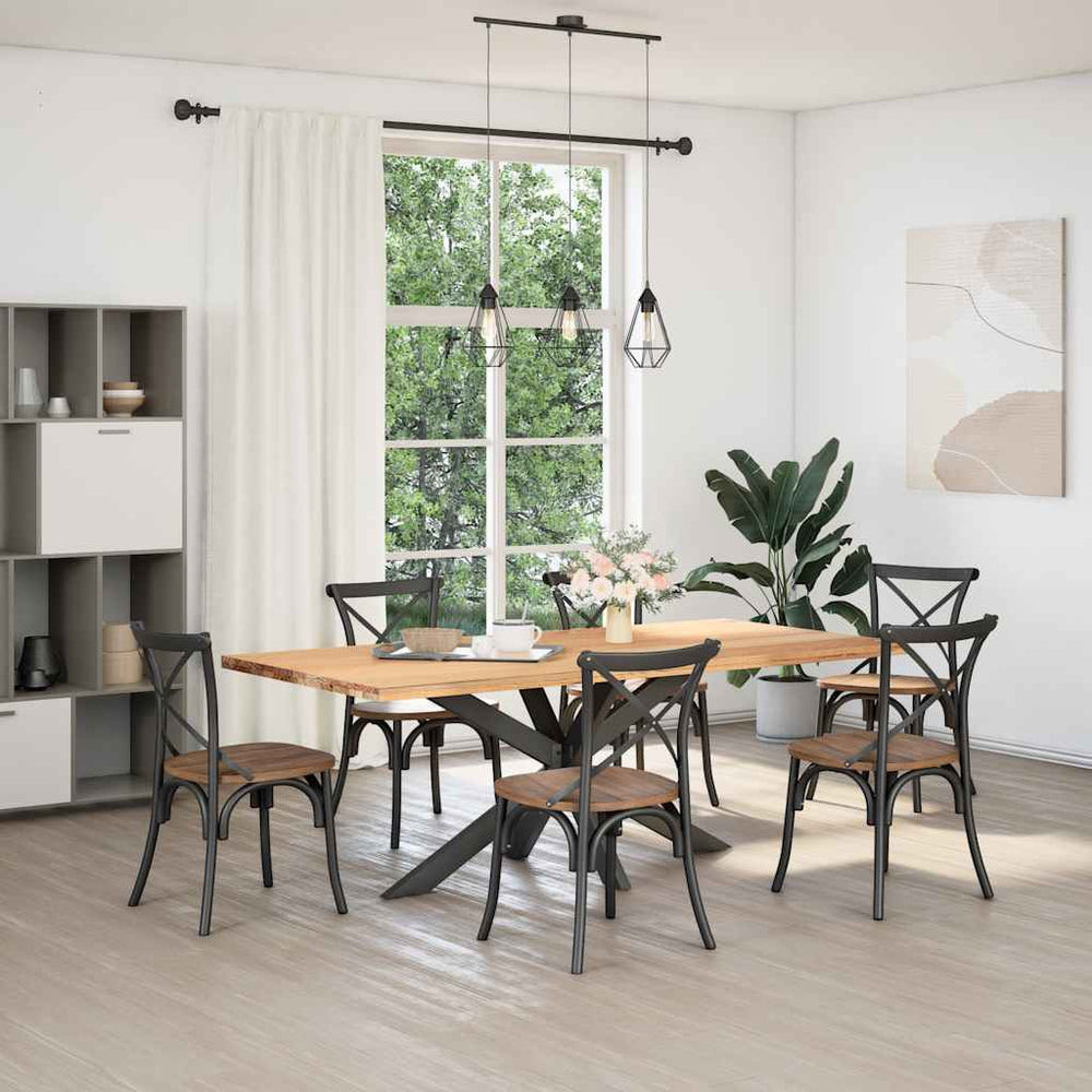 vidaXL Pied de table de salle à manger en forme d'araignée anthracite 150x78x(72-73) cm acier