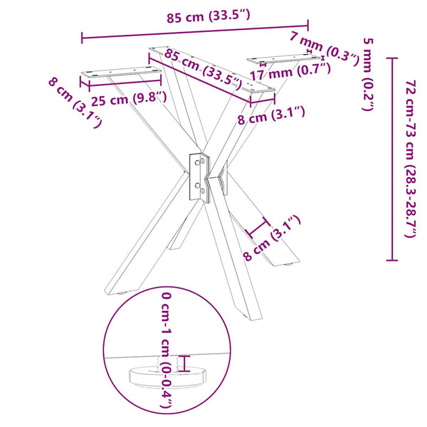 Esstischbein Spinnenform Schwarz Stahl