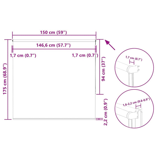 Verdunkelungsrollo Beige 150x175 cm