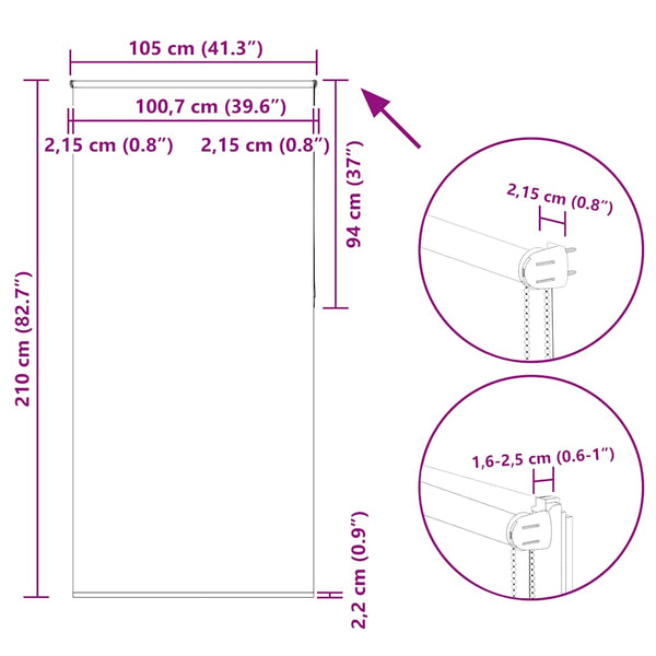Beige Verdunkelungsrollo 105x210 cm