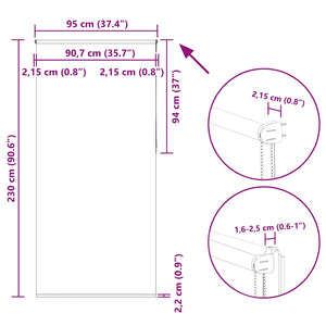 Beige Verdunkelungsrollo 95x230cm