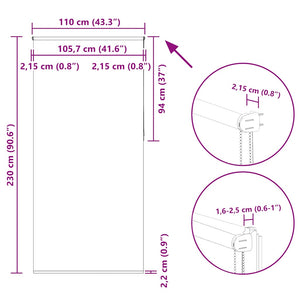 Verdunkelungsrollo Beige 110x230 cm