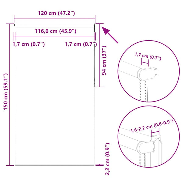 Verdunkelungsrollo Kaffeebraun 120x150 cm