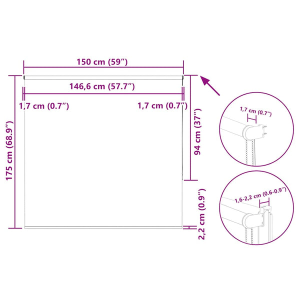 Verdunkelungsrollo Kaffeebraun 150x175 cm