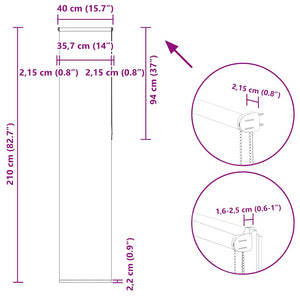 Verdunkelungsrollo Kaffeebraun 40x210 cm