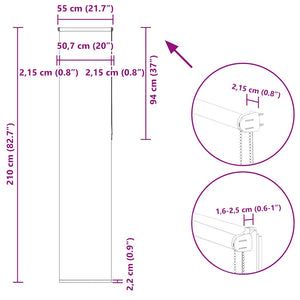 Verdunkelungsrollo Kaffeebraun 55x210 cm