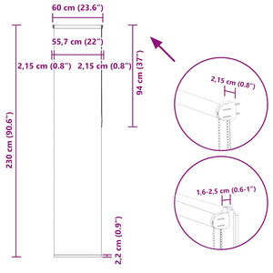 Kaffeebraunes Verdunkelungsrollo 60x230 cm