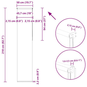 Graues Verdunkelungsrollo 50x210 cm