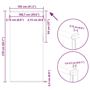 Graues Verdunkelungsrollo 105x210 cm