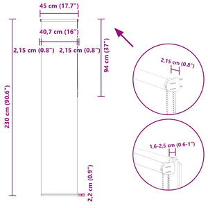 Verdunkelungsrollo Grau 45x230 cm