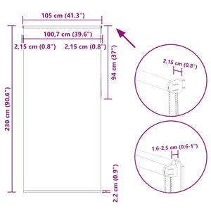 Verdunkelungsrollo Grau 105x230cm