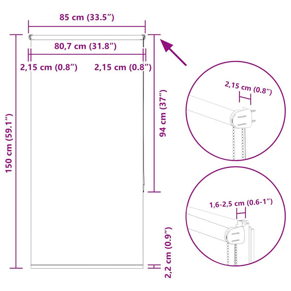 Grünes Verdunkelungsrollo 85x150 cm