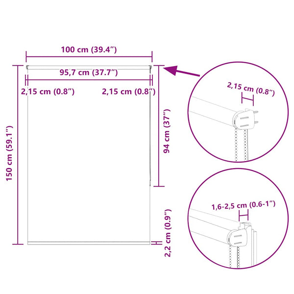 Grünes Verdunkelungsrollo 100x150cm