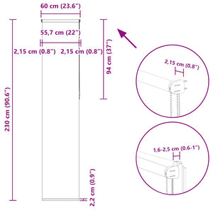 Verdunkelungsrollo Cremeweiß 60x230 cm