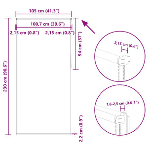 Verdunkelungsrollo Cremeweiß 105x230 cm