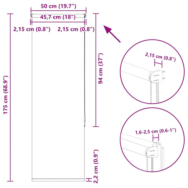 Verdunkelungsrollo Weiß 50x175cm