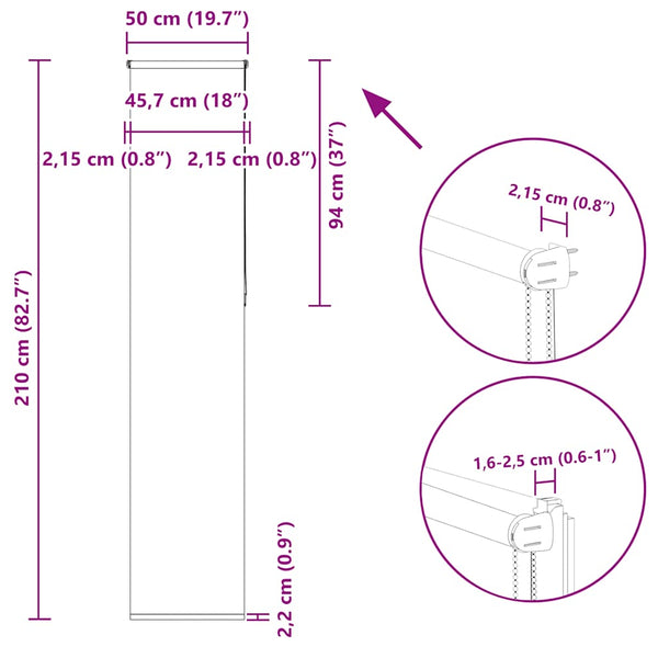 Verdunkelungsrollo Weiß 50x210 cm