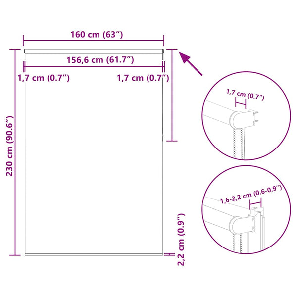 Verdunkelungsrollo Weiß 160x230 cm