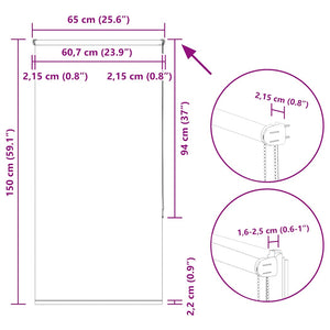 Gelbes Verdunkelungsrollo 65x150 cm