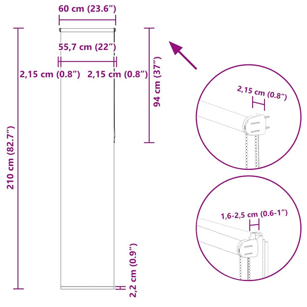 Gelbes Verdunkelungsrollo 60x210 cm