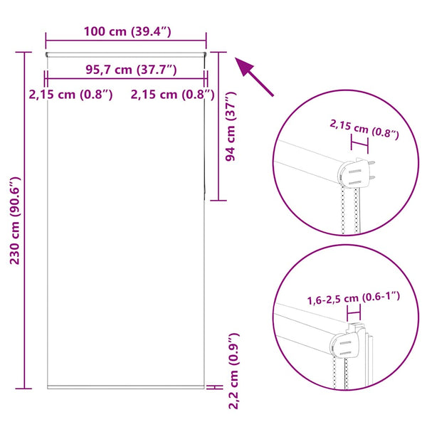 Gelbes Verdunkelungsrollo 100x230cm