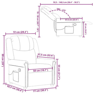 vidaXL Fauteuil de massage Marron Similicuir Brillant