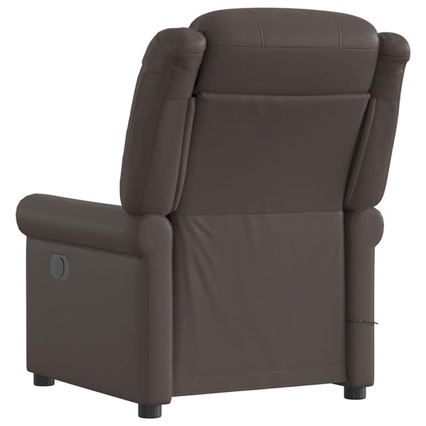 vidaXL Fauteuil de massage Marron Similicuir Brillant