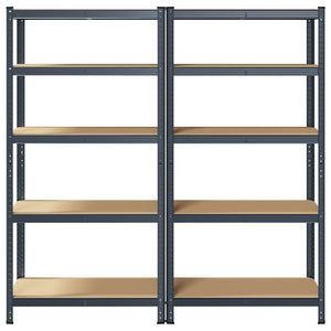 Schwerlastregal 2er Set, 5 Böden, Anthrazit