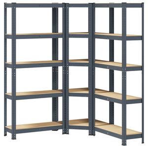 Regal-Set Anthrazit 5 Böden, 3-teilig