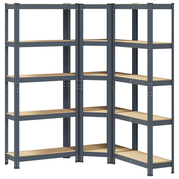Regal-Set Anthrazit 5 Böden, 3-teilig