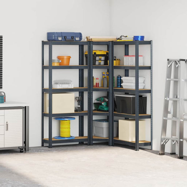 Regal-Set Anthrazit 5 Böden, 3-teilig
