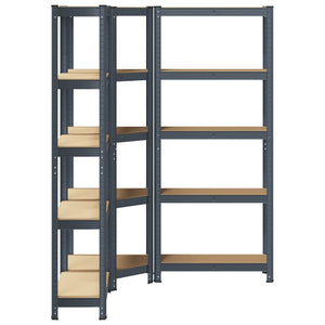Regal-Set Anthrazit 5 Böden, 3-teilig
