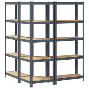 Regal-Set Anthrazit 5 Böden, 3-teilig