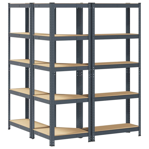 Regal-Set Anthrazit 5 Böden, 3-teilig