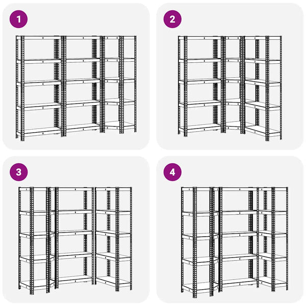 Regal-Set Anthrazit 5 Böden, 3-teilig