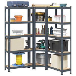 Regal-Set Anthrazit 5 Böden, 3-teilig