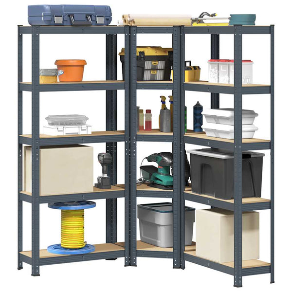 Regal-Set Anthrazit 5 Böden, 3-teilig