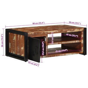 Mehrfarbiger Couchtisch Altholz 90x50 cm