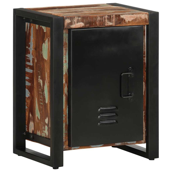 Mehrfarbiger Nachttisch Altholz Massiv 40x30x51 cm