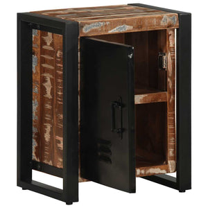 Mehrfarbiger Nachttisch Altholz Massiv 40x30x51 cm