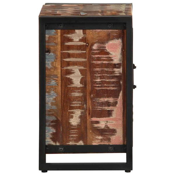 Mehrfarbiger Nachttisch Altholz Massiv 40x30x51 cm